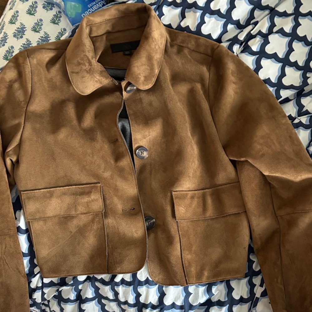 Zara Brown Faux Suede Button-Front Jacket - Women